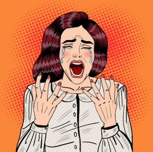 mujer joven llorando